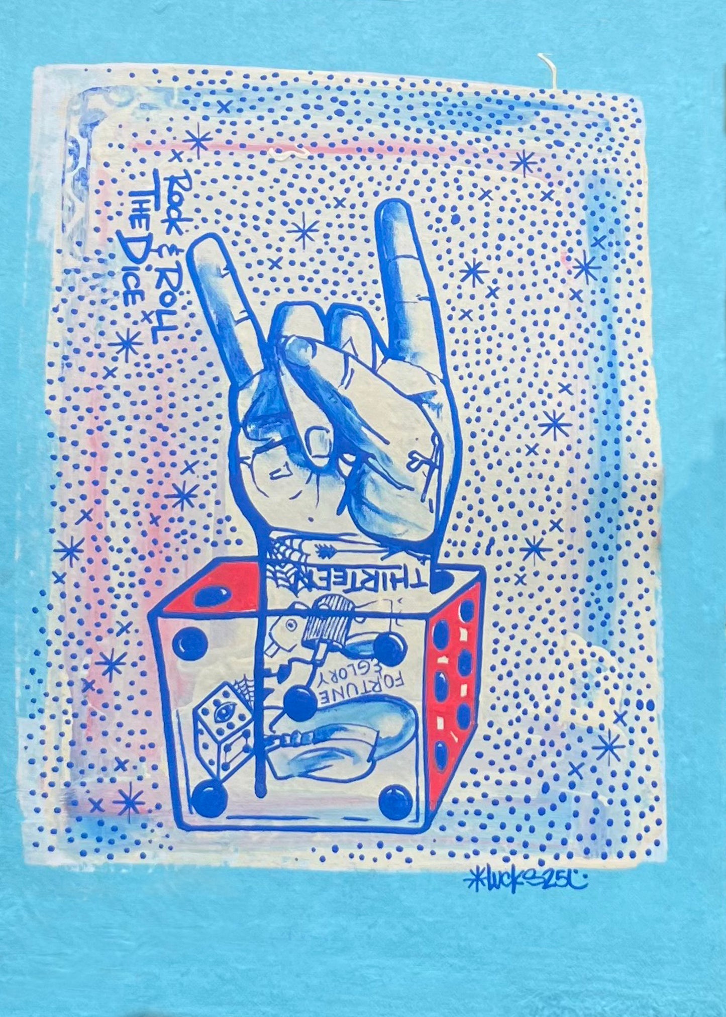 Original artwork "Works on Paper No.70" by Lucks, featuring abstract ink and watercolor on paper.