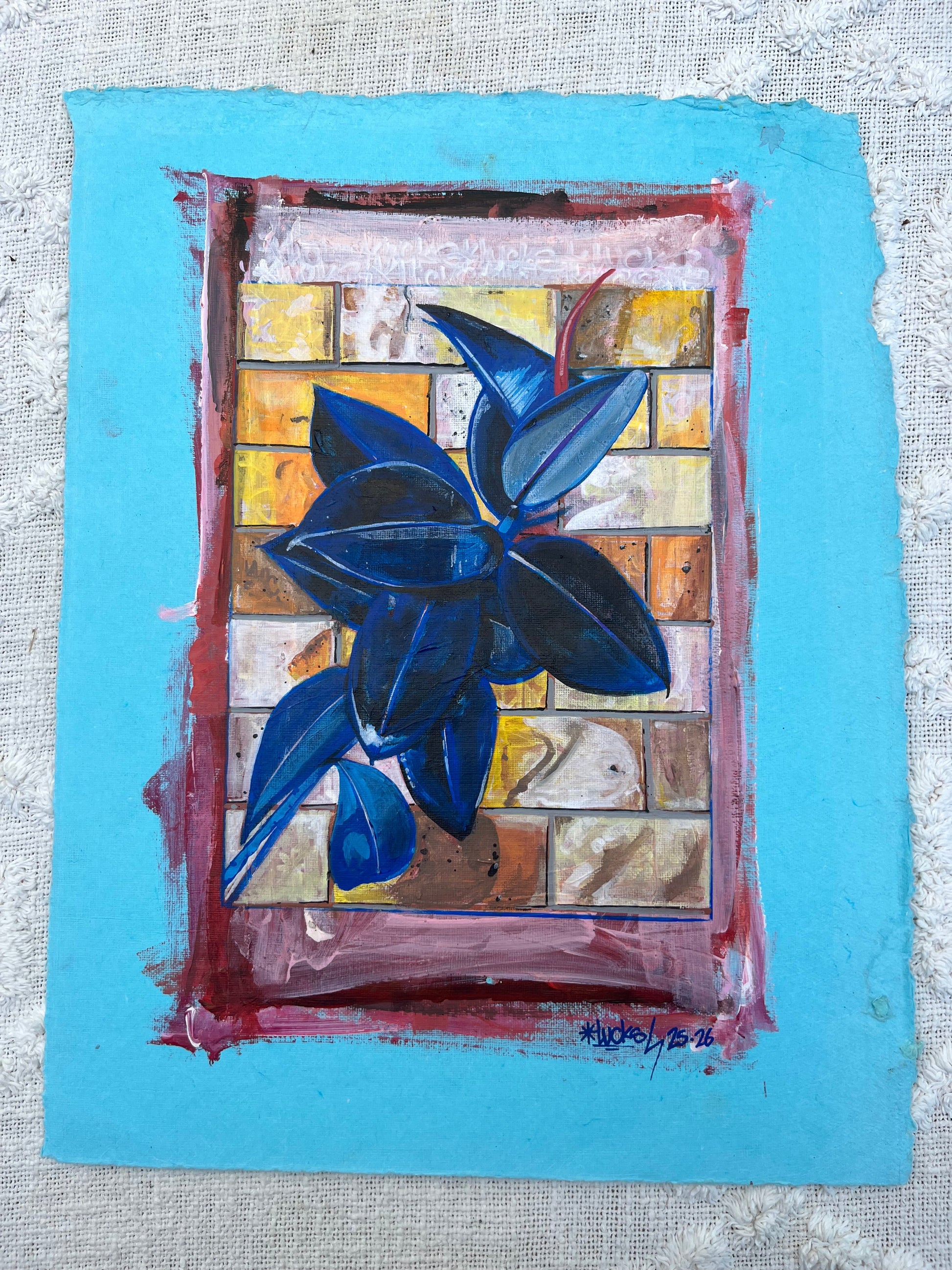 Original artwork from Lucks' Works on Paper No.65, featuring intricate abstract art on paper.