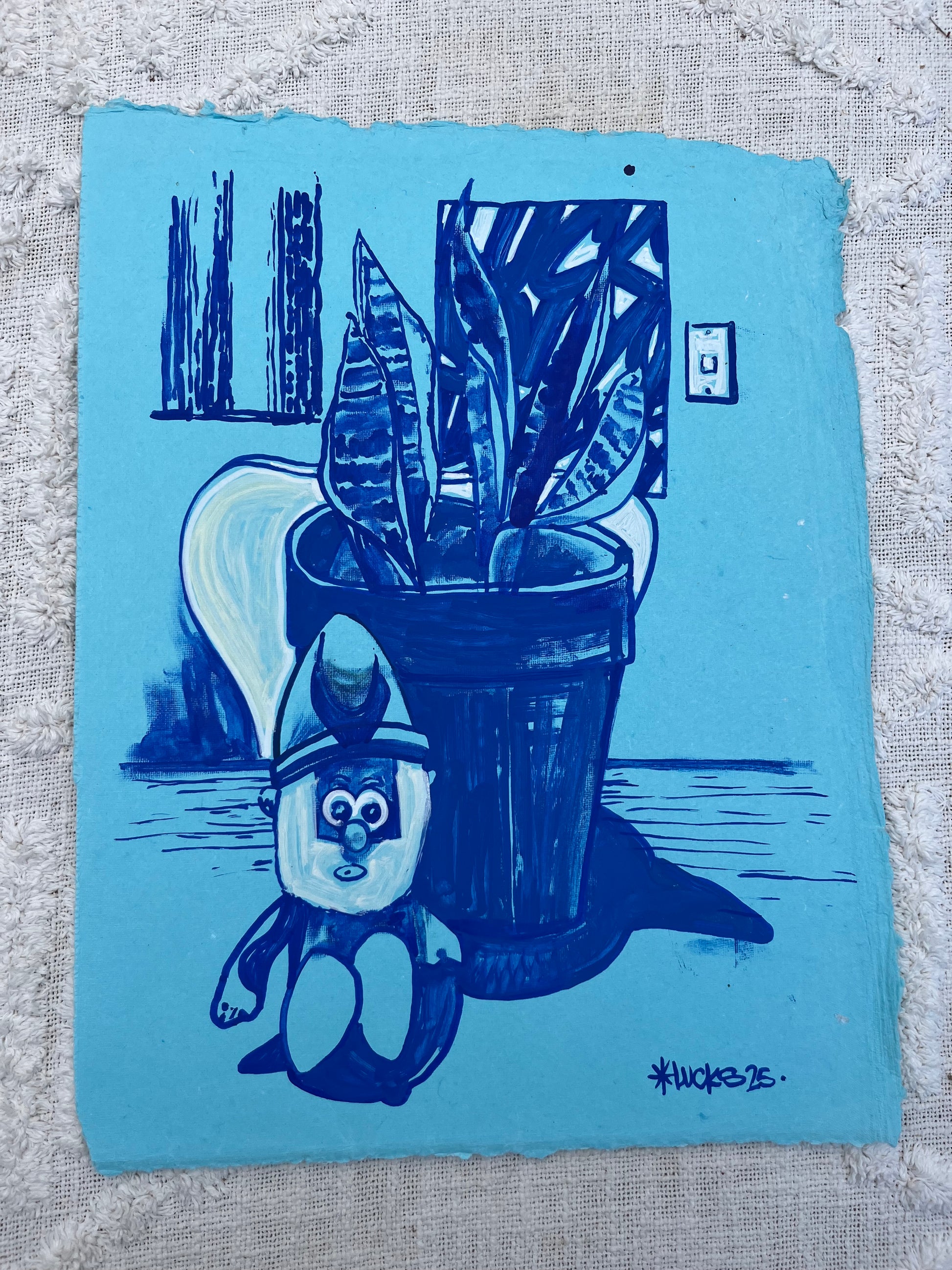 Original artwork "Works on Paper No.38" by Lucks, showcasing abstract mixed media art on paper.