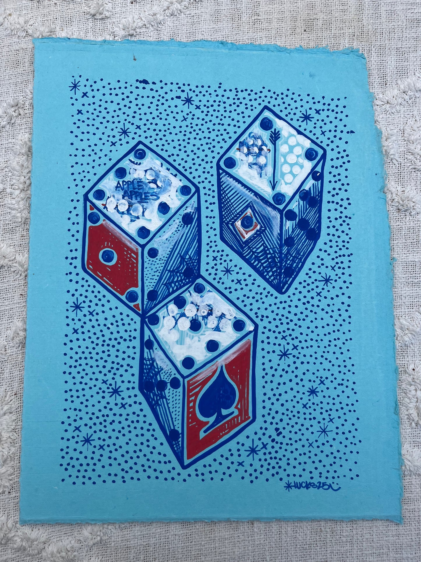 Original artwork "Works on Paper No.68" by Lucks showcasing abstract mixed media on paper.