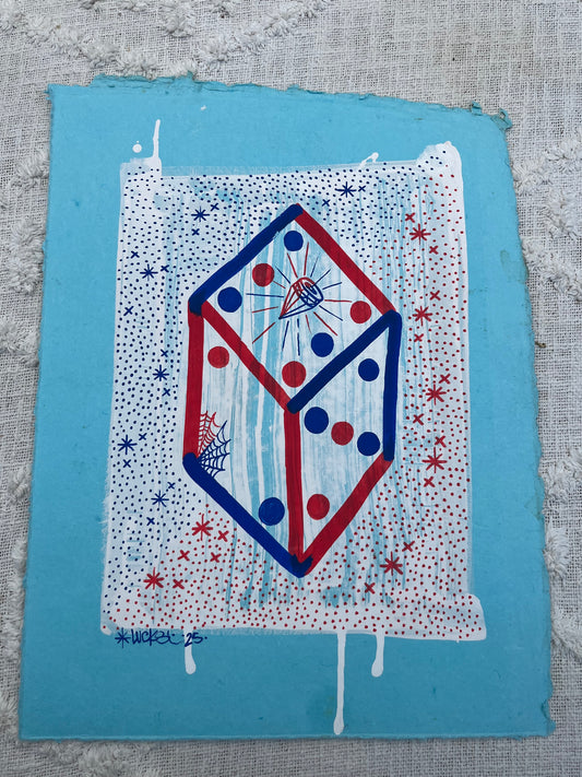 Original artwork "Works on Paper No.10" by Lucks, featuring abstract mixed media art on paper.