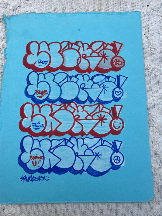 Original artwork "Works on Paper No.11" by Lucks, featuring abstract ink and watercolor on textured paper.