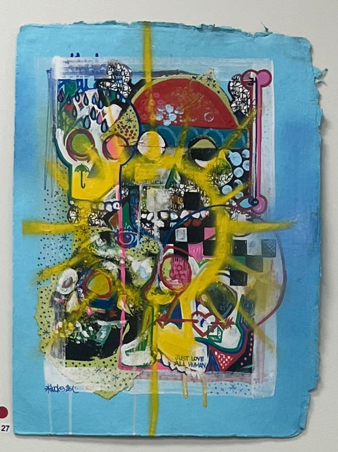 Original artwork from Works on Paper No.27 by Lucks, showcasing abstract ink and paper textures in a detailed art piece.